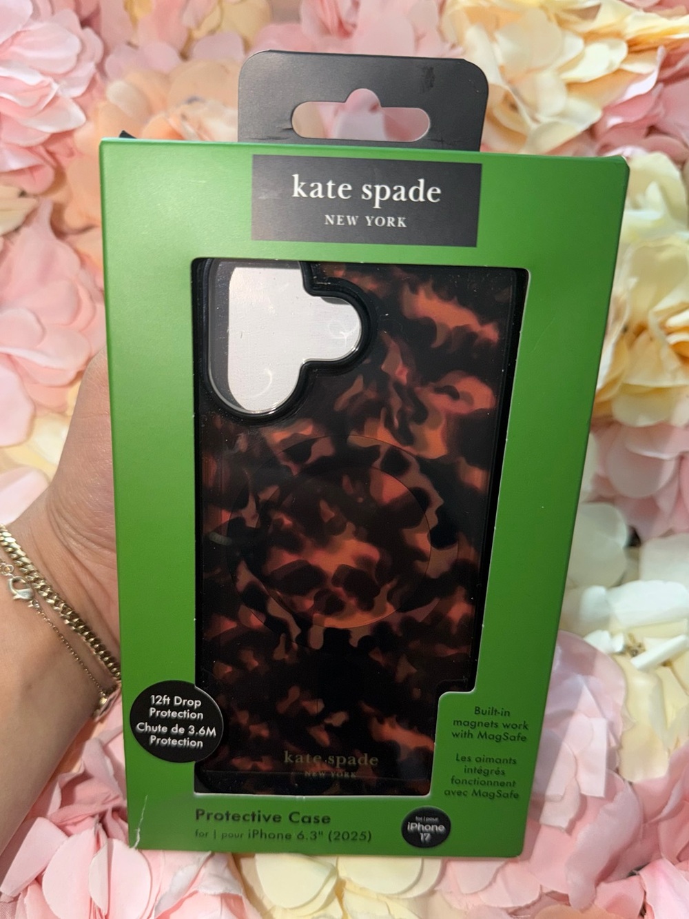 kate spade tortoise pattern iPhone case in brown and black iPhone 17